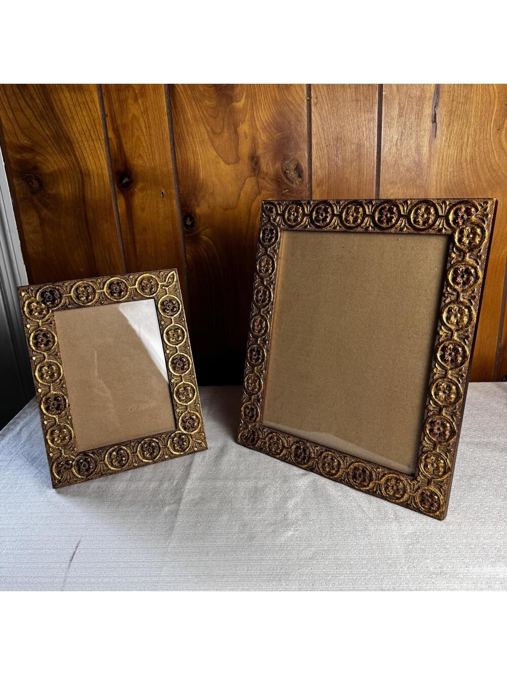 Vintage Martin Aborn Picture Frame Set 5x7 & 8x10 Ornate Gold Bronze - Picture 3 of 11